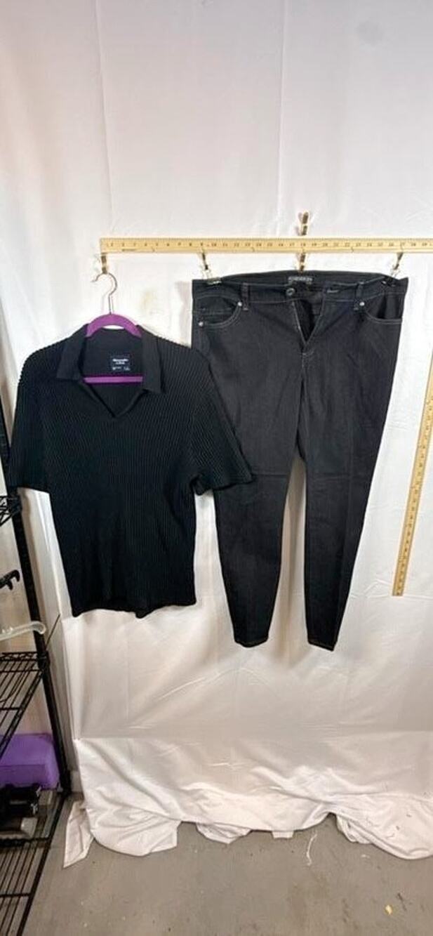 Abercrombie Men L Ribbed Polo Forever 21 Women Size 16S Jeans 2 Piece Clothing L